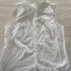 J. Crew White Sleeveless Button-Down Shirt